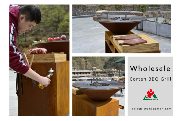Corten Steel Barbecue Grill Shipped to the USA for Gathering