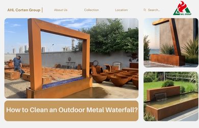 corten steel water fountains