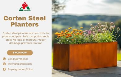 Corten steel planters