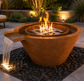 WFP04-Corten Steel Round Gas Fire Bowl