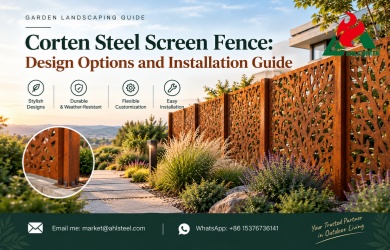 weathering steel fence panels