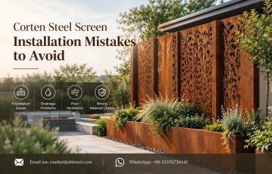corten garden screen panels