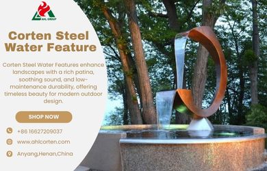 corten steel water feature