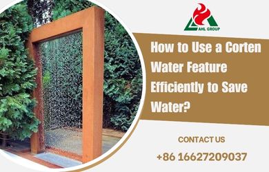 modern corten steel water feature