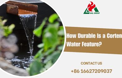 corten steel water feature