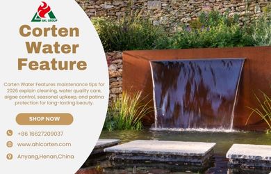 corten steel water feature