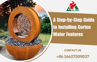 corten steel water feature