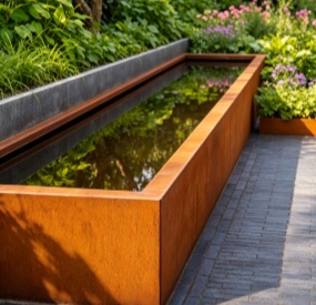 Custom Corten Steel Rainwater Trough