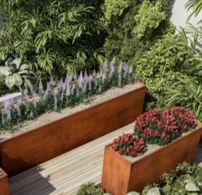 outdoor metal planter