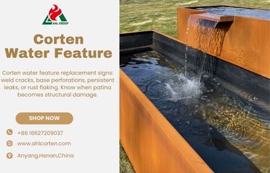 corten steel water feature