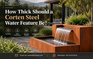 corten steel water feature