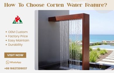 corten steel water feature