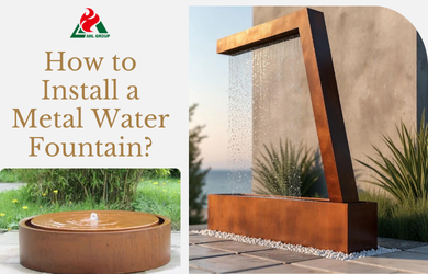 corten steel water feature