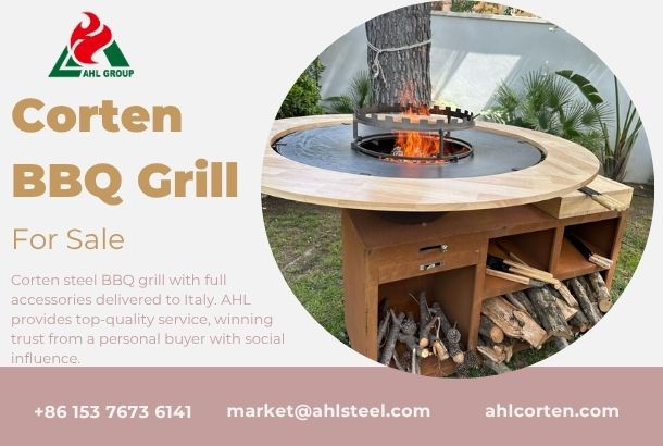 Outdoor Corten Steel BBQ Grill Shipped to Italy
