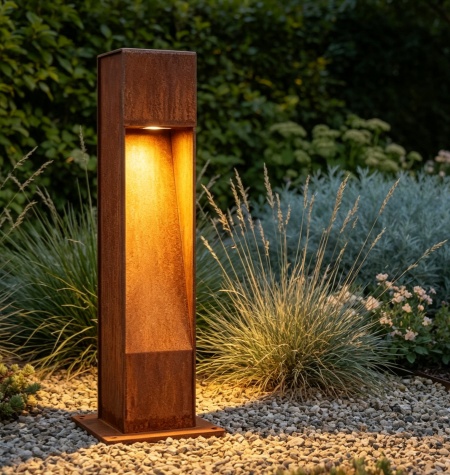 Garden corten steel light for sale