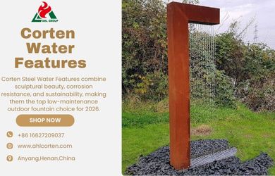 corten steel water feature