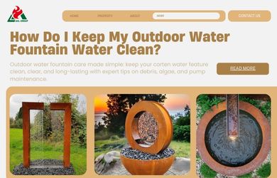 corten steel water feature