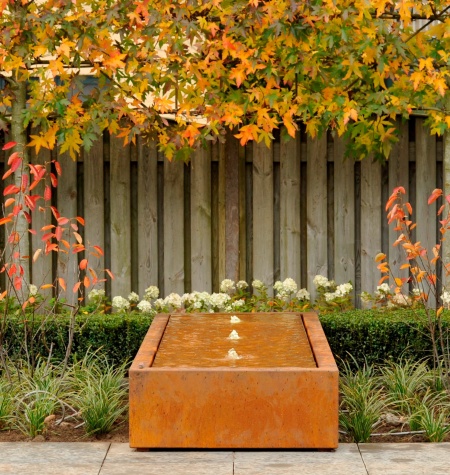 outdoor rain curtain water feature