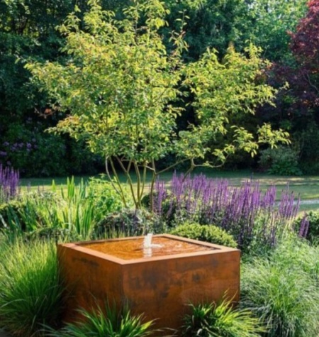 backyard corten water feature