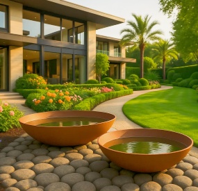 outdoor corten water bowl for sale