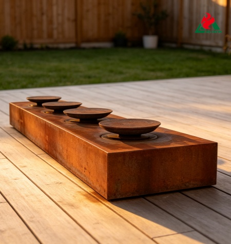 backyard corten water feature