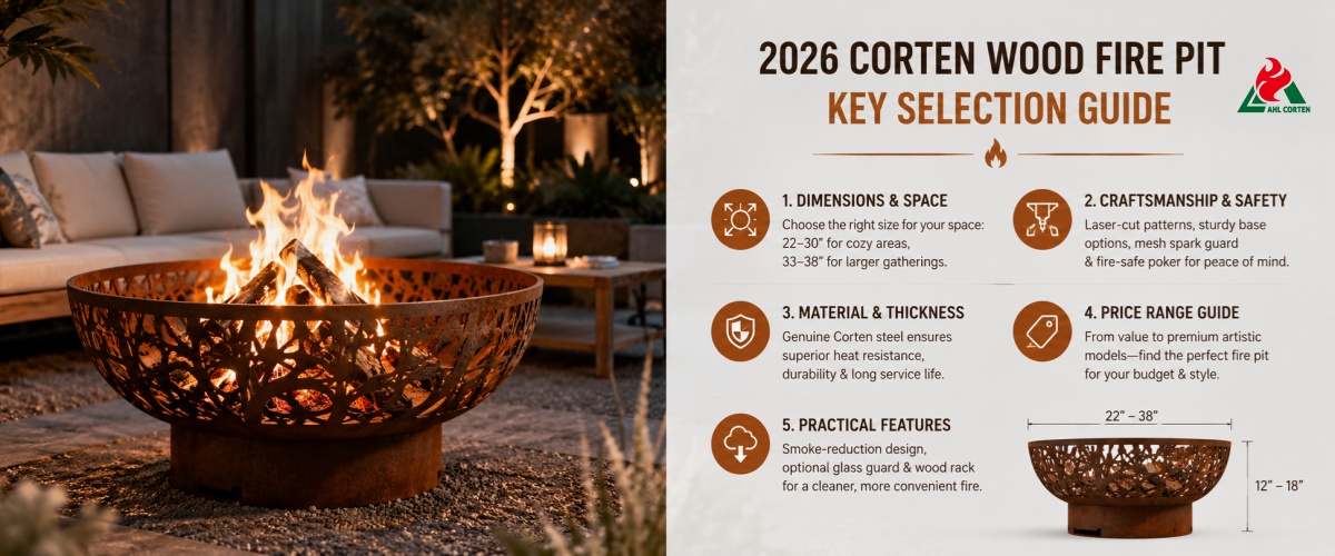 2026 Corten Wood Fire Pit Key Selection Parameters