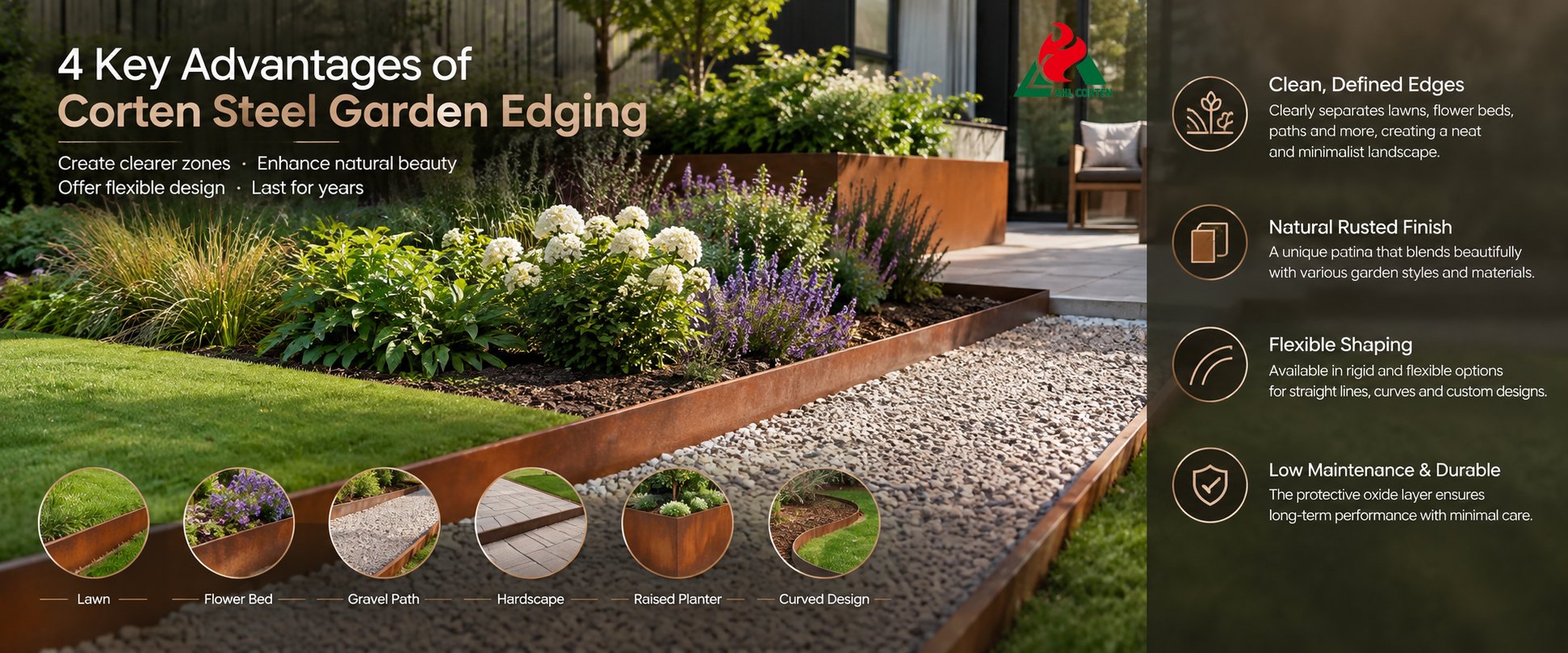 4 Key Advantages of Corten Steel Garden Edging