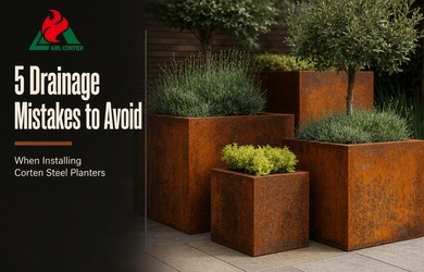 corten steel outdoor planters