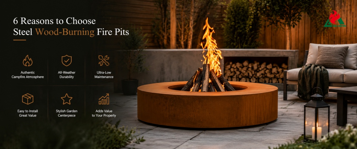 6 core advantages of steel wood burning fire pits