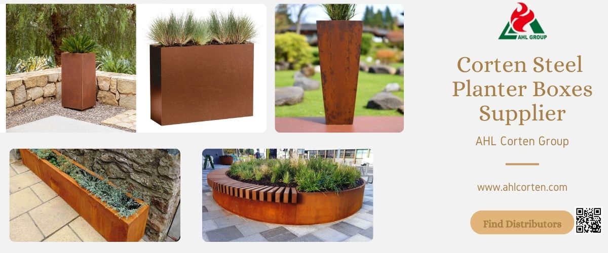 corten steel planter box