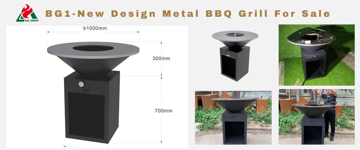 rusted steel bbq grill