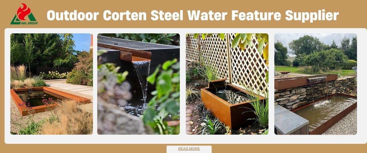 modern corten steel water fountains