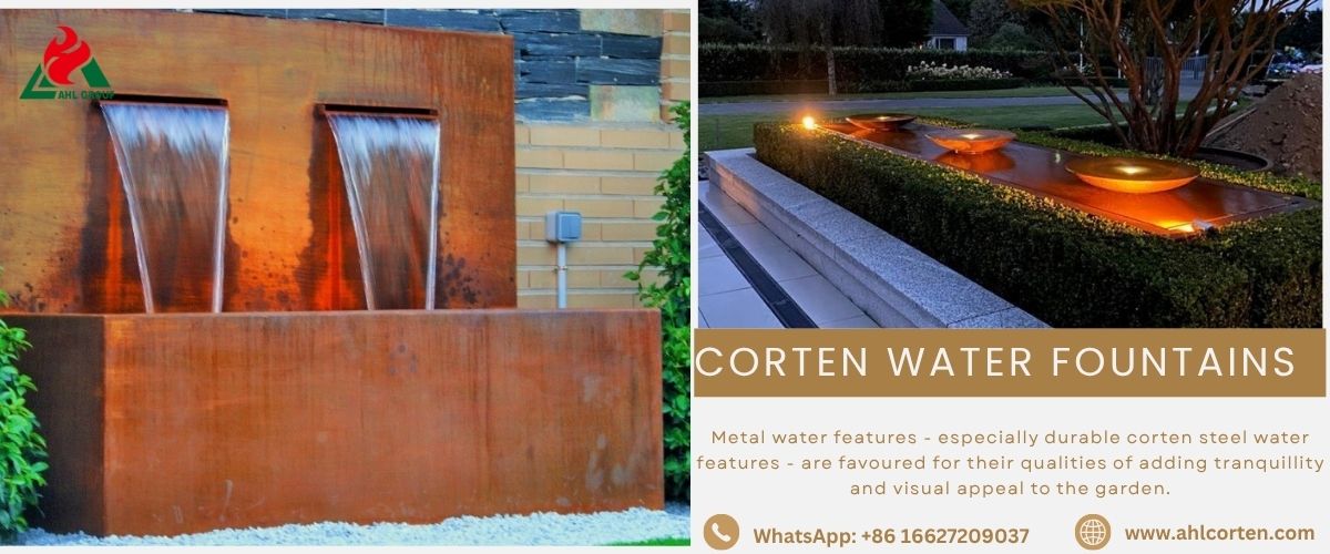 corten water feature