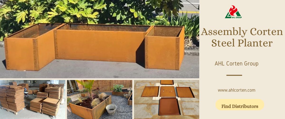corten assembly planter for sale