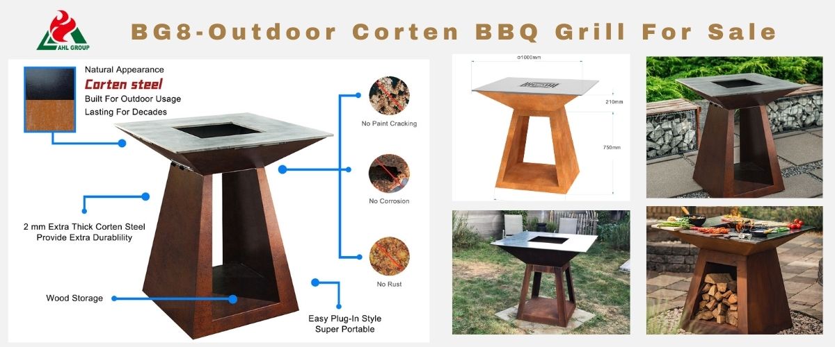 corten steel grills