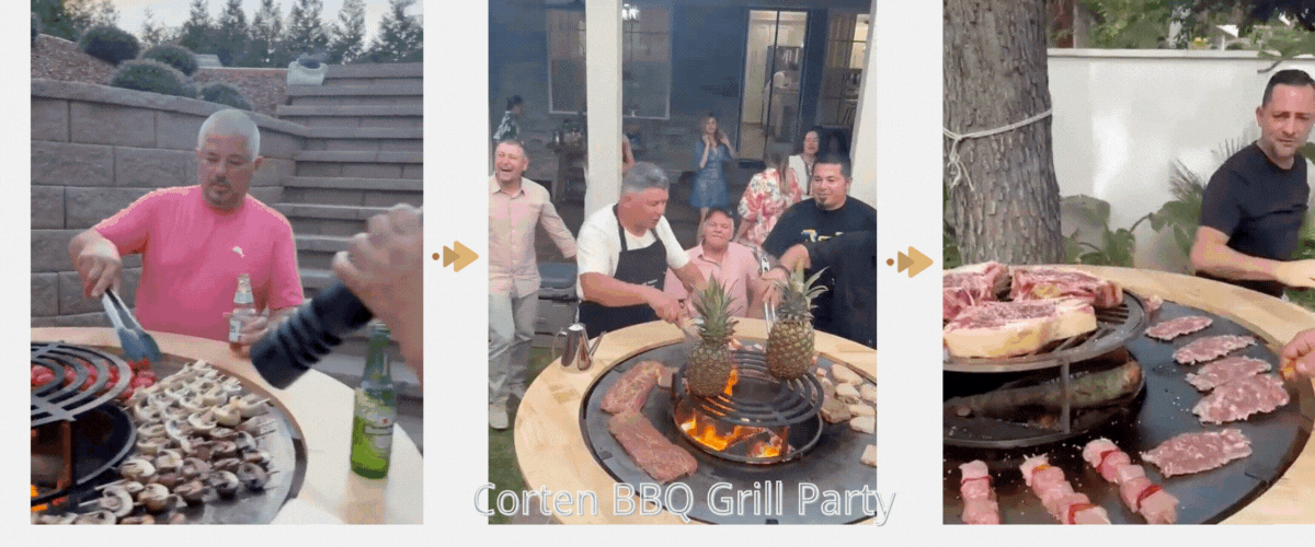 corten steel BBQ grill