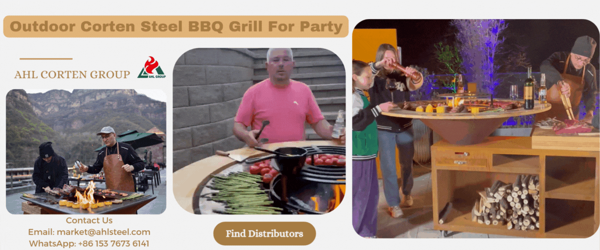 outdoor corten bbq grill for sale