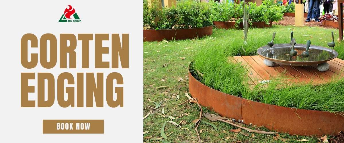Corten steel edging
