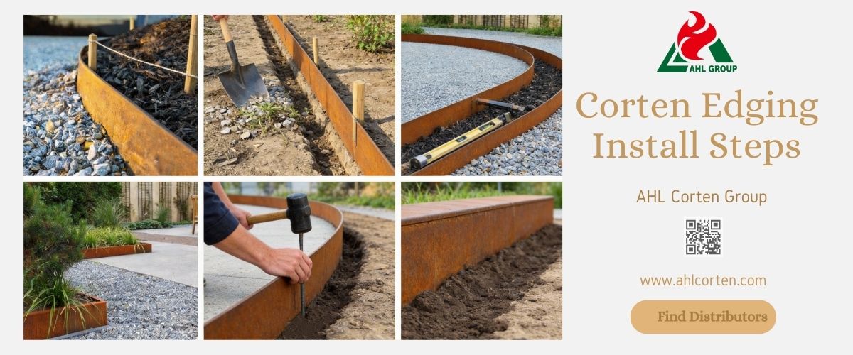 corten steel edging install tips
