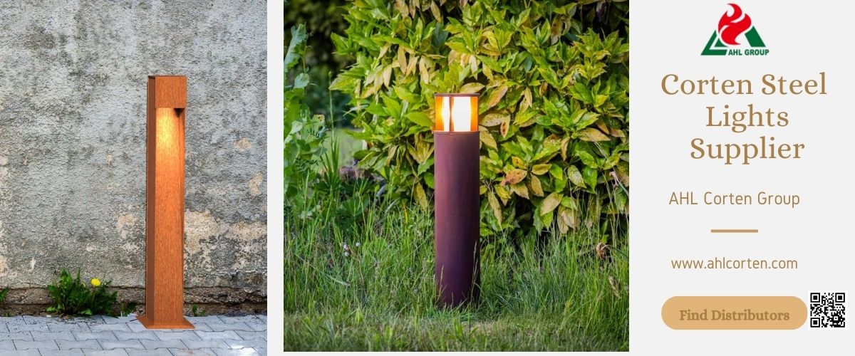 outdoor corten steel lights for sale