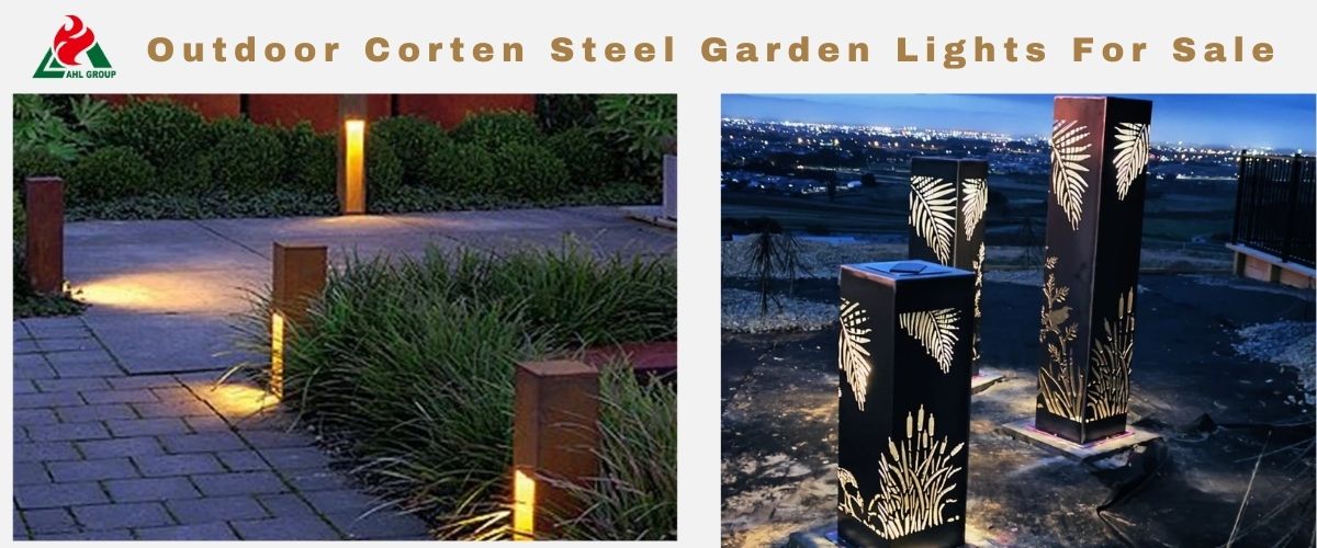 corten steel path lights