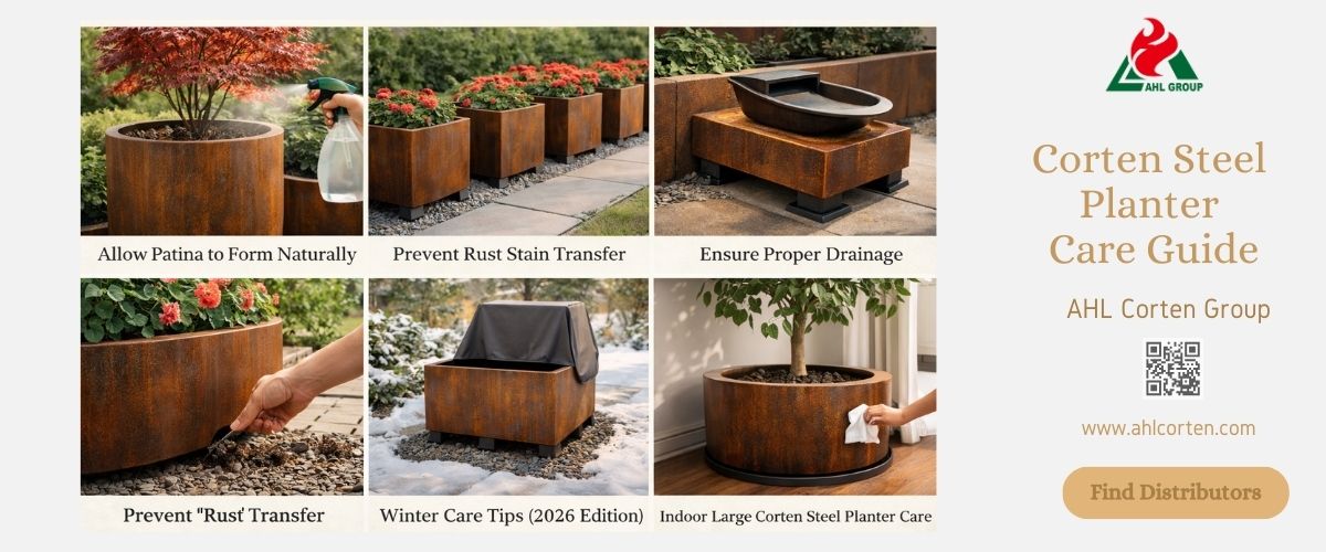 corten garden planters