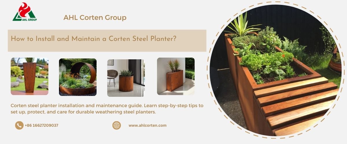 Custom Corten steel planter