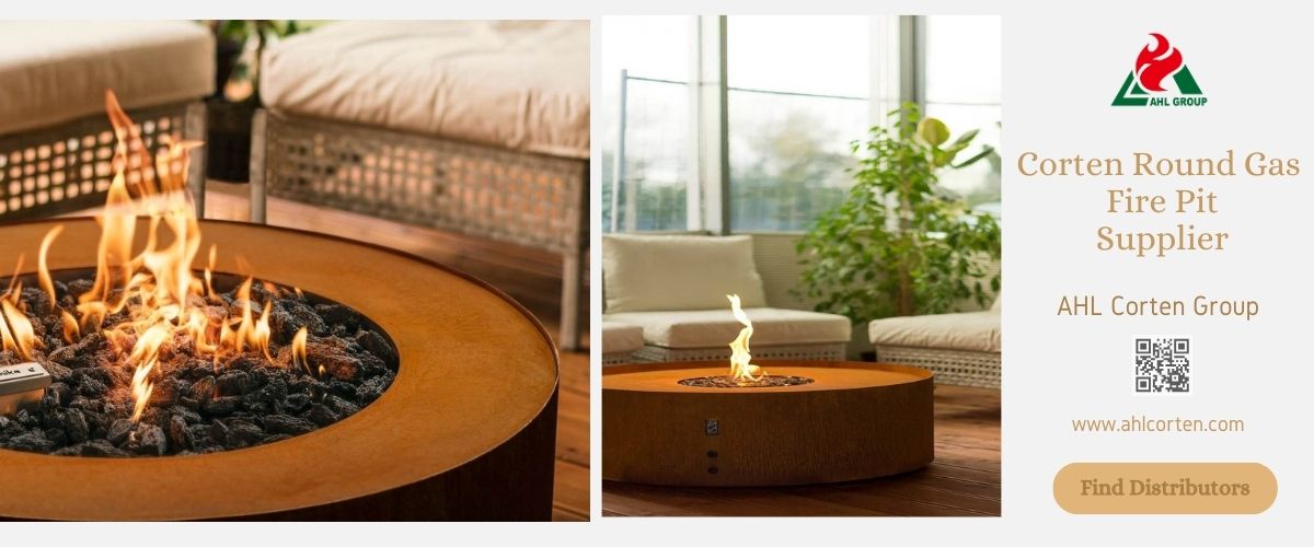 outdoor corten steel gas fire pit for sale