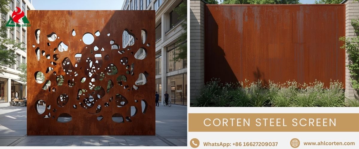Corten steel screen