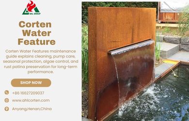 corten steel water fountains