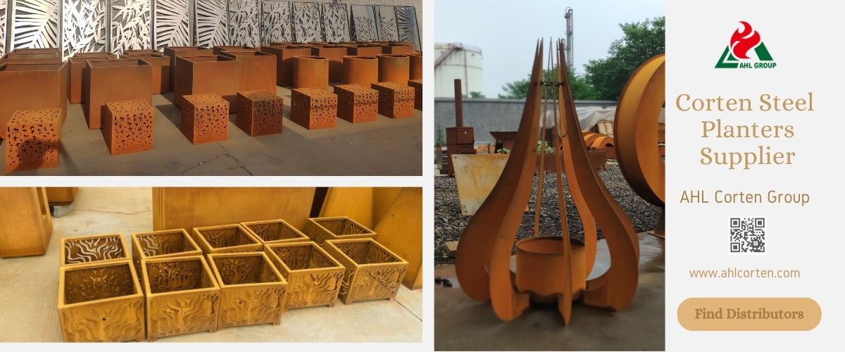  custom corten steel planters