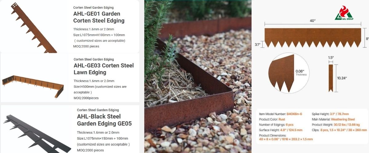 rusted steel edging supplier