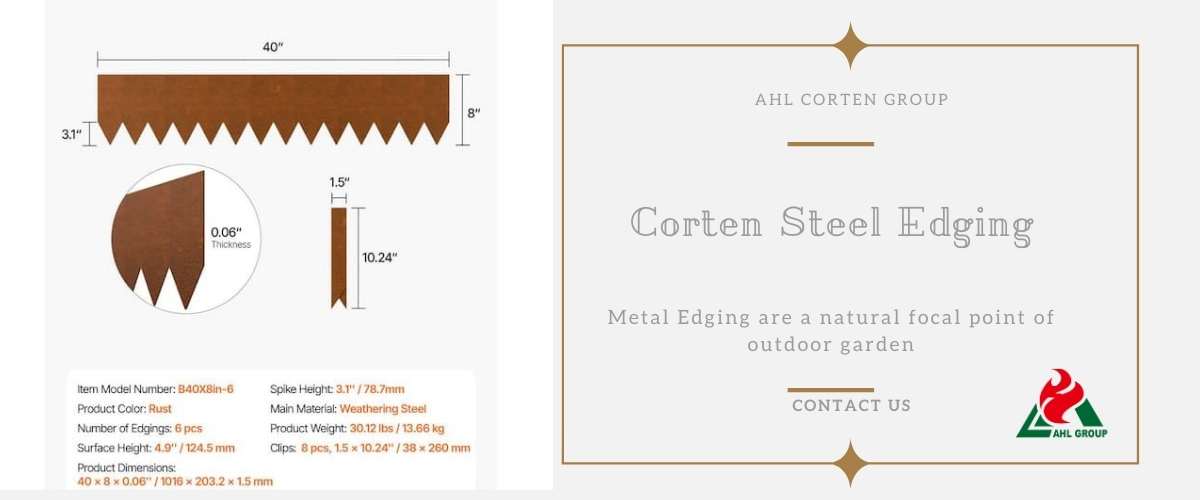 corten steel garden edging 