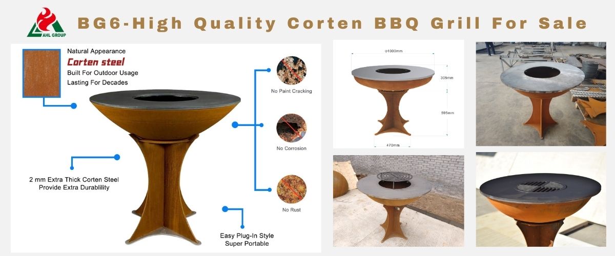 Corten Steel Outdoor BBQ Grills